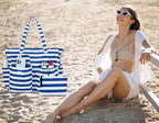 LEDAOU Large Beach Tote Bag Women Waterproof Sandproof Zipper Beach Tote Bag - Image 6