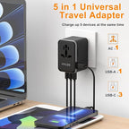 Universal Travel Adapter, PD100W GaN International Power Adapter - Image 4