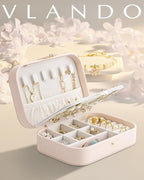 Vlando Travel Jewelry Case, PU Leather Travel Jewelry Box - Image 2