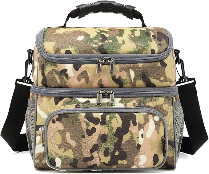 FlowFly Double Layer Cooler Insulated Lunch Bag Adult Lunch Box Large Tote Bag - Image 7