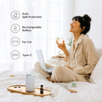 Airversa Waterless Diffuser for Essential Oil, Car Diffsuer, Battery Operated Nebulizer, 0.7 Fl Oz/ 20mL, Mini Scent Air Machine, 3 Timers & 3 Mist Levels for Home, Room, Car, Office - AN6 Cooo Gray