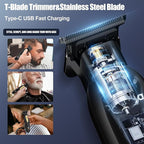 Professional Hair Clippers for Man,Hair Clippers Electric Shavers Razor T-Blade Hair Trimmer, 3 in 1 Cordless Barber Trimmer Bald Shavers LED Display Gifts