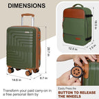 Romswi Luggage Sets 2 Piece, Expandable Carry On Luggage 20In - Image 9
