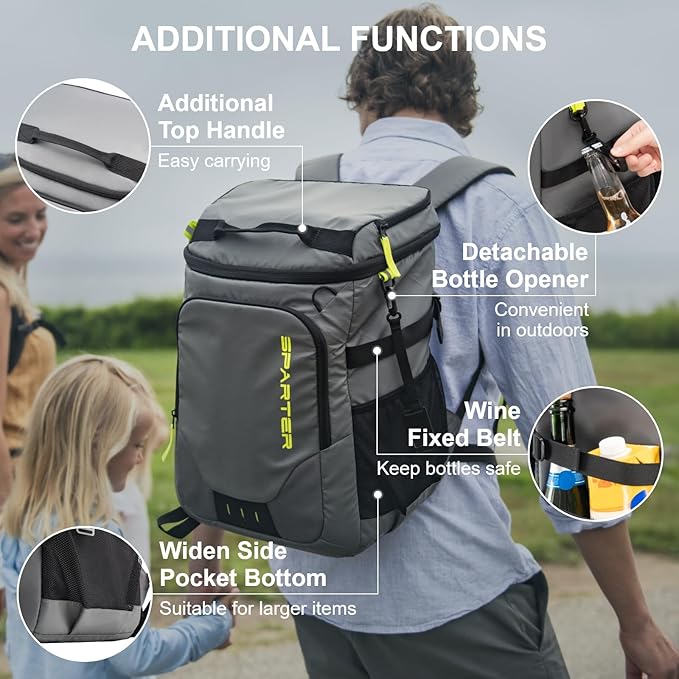 SPARTER Backpack Cooler Insulated Leak Proof 33/49 Cans, 2 Insulated - Image 6