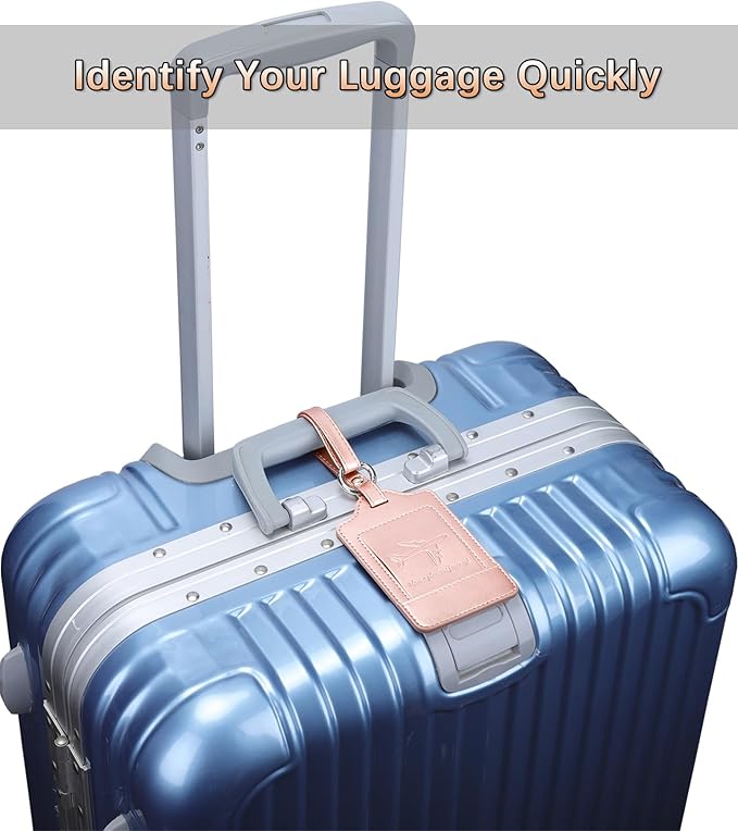 Teskyer Luggage Tags, 3 Pack Premium PU Leather Luggage Tags - Image 8