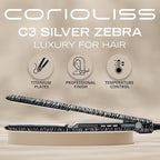Corioliss C3 Hair Straightener Flat Iron Professional for Hair Titanium Plates Control Temperature Women (Zebra Silver Soft Touch)