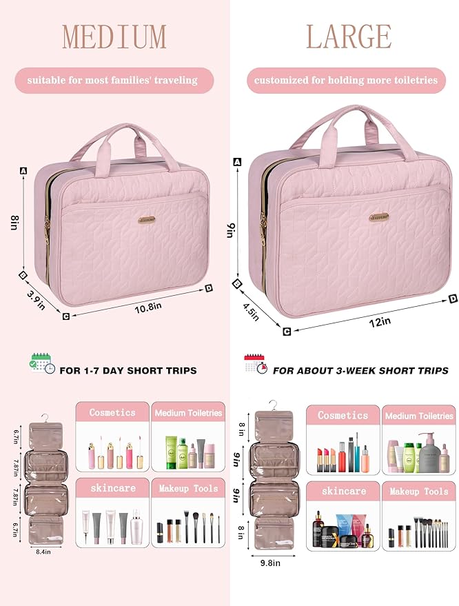 Pink Toiletry Bag, Makeup Organizer, Travel Bag - Image 6