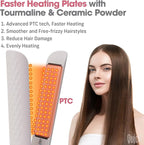 Quico Hair Straightener, 110-240V Global Travel Hair Straighteners for Women, 15s Fast Heating, Professional Negative Ion Flat Iron, Temp Memory, 320℉-450℉, Auto-Off, with Glove and Clips, Gift, Pink