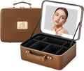 Makeup Bag with LED Mirror & Magnifier, Large Cosmetic Organizer Travel Makeup by Unknown