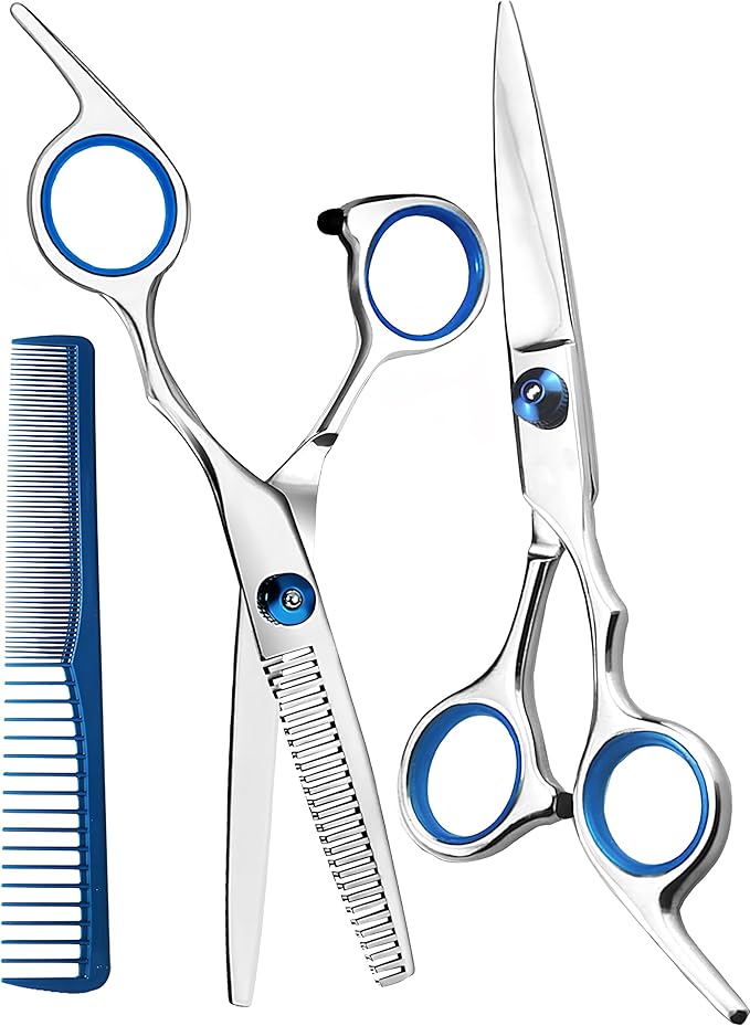 MEUUT Hair Cutting Scissors Set 6.5 Inch - Hair Thinning Scissor & Hair Cutting Shears with Styling Comb, Texturizing and Precision Cutting Scissor for Salon & Home Use