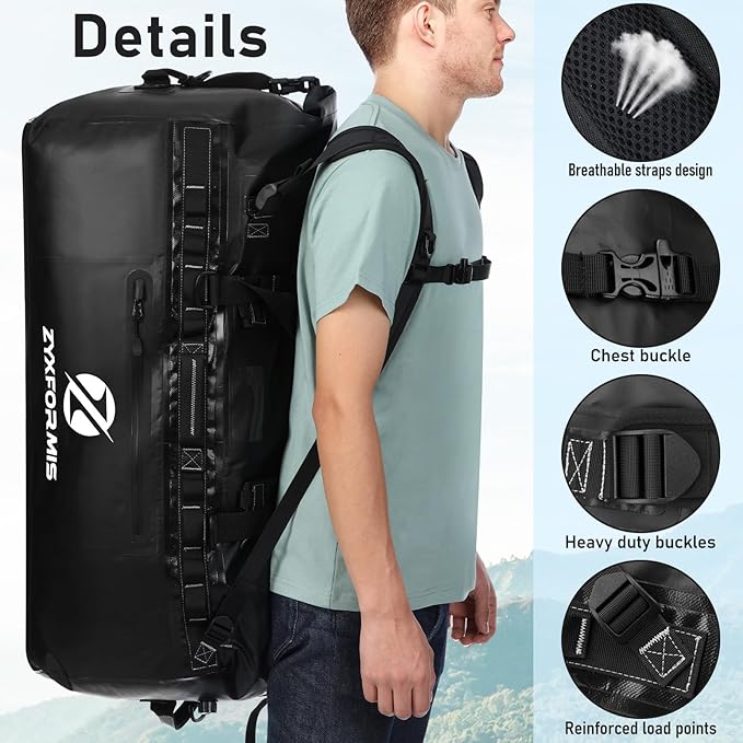 Waterproof Duffel Bag, Large Waterproof Duffel Backpack - Image 4
