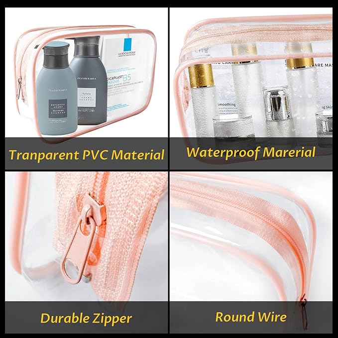 16 Pieces Clear Makeup Bags Bulk, TSA Approved Toiletry Bag - Image 4