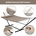 ANOW 2 Person Hammock with 12FT Stand, Heavy Duty Hammock with Stand - Image 4