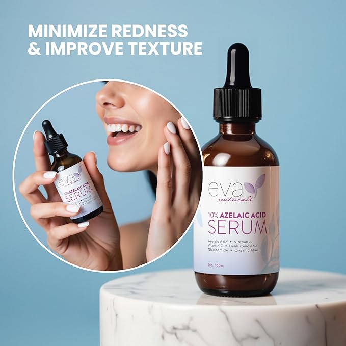 Azelaic Acid 10% Facial Serum – With Niacinamide, Hyaluronic Acid – Lightweight Face Serum – 2 oz