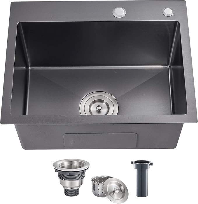 POPFLY 22x18 inch Drop In Kitchen Sink, 18 Gauge 304 Stainless Steel Top mount by POPFLY