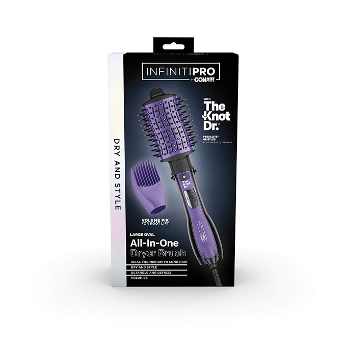 INFINITIPRO BY CONAIR The Knot Dr. All-in-One Oval Dryer Brush, Hair Dryer & Volumizer, Hot Air Brush