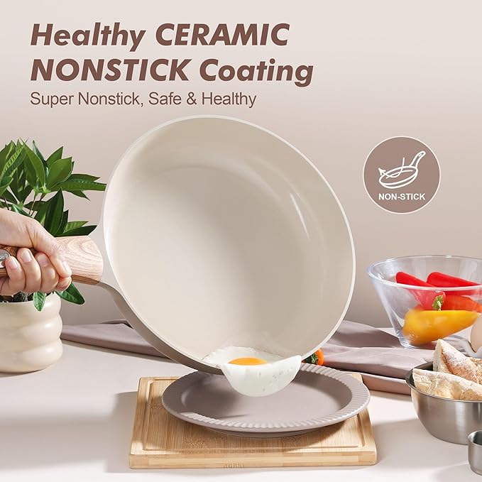 SENSARTE Ceramic Nonstick Frying Pan Skillet 11Inch Non Stick Omelette Pans - Image 2