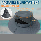 PFFY Sun Bucket Hats for Men Women 3” Wide Brim UPF 50+ Fishing & Beach Hat - Image 6
