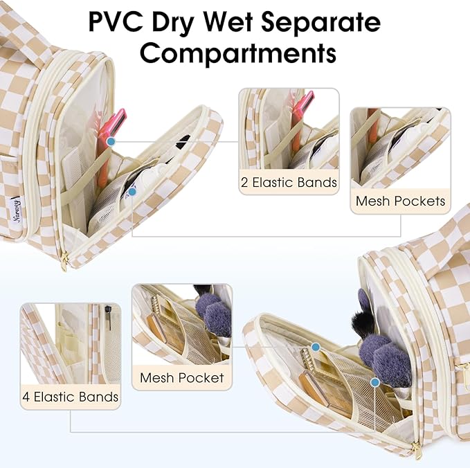 Narwey Hanging Toiletry Bag for Women Travel Makeup Bag Organizer Toiletries - Image 3