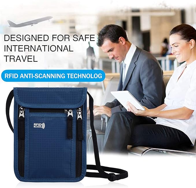 Travel Pouch Neck Wallet Family Passport Holder Organizer Case - Image 6