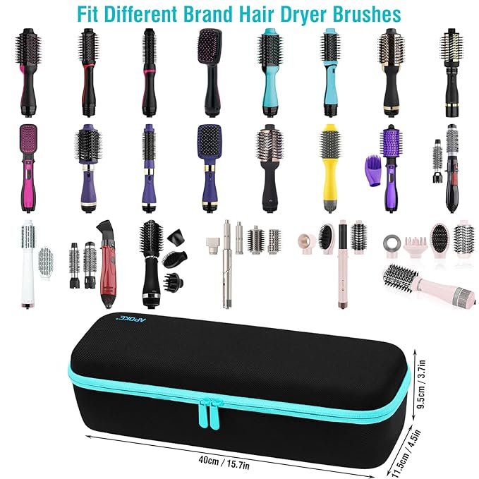 APOKE Travel Case for Revlon One Step Hair Dryer Brush, Portable Lightweight Storage Bag for All Brand Hot Tools Volumizer Hot Air Brush