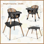 BABY JOY High Chair, 5 in 1 Convertible Highchair - Image 6