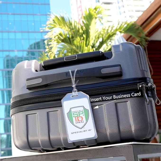 5 Pack - Premium Rigid Airline Luggage Tag Holders - Heavy Duty Hard Plastic - Image 5