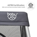 BABY JOY Baby Foldable Travel Crib, 2 in 1 Portable Playpen - Image 8
