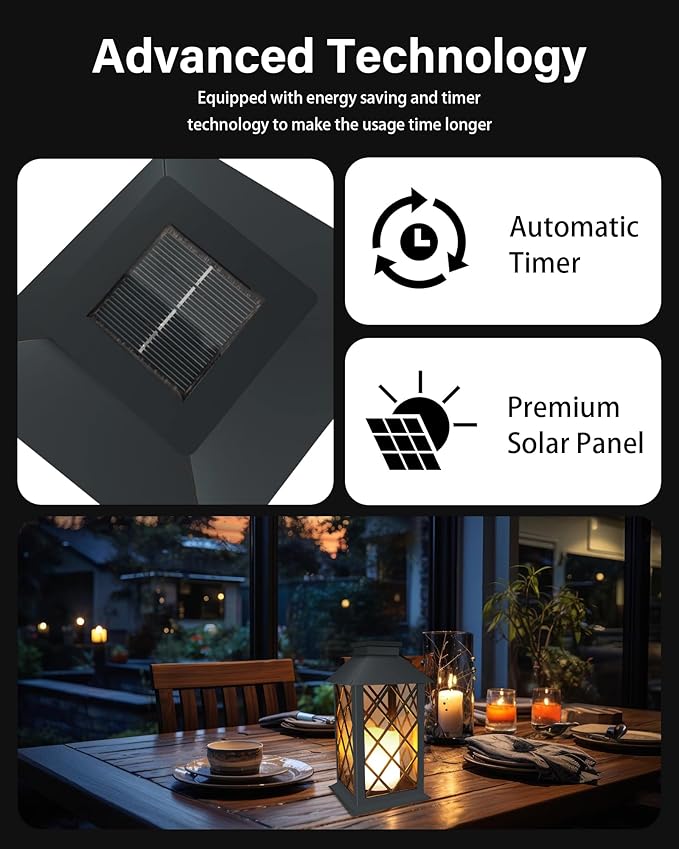 SHYMERY Solar Lanterns Outdoor Waterproof, 14 Inch Outdoor Lanterns - Image 4