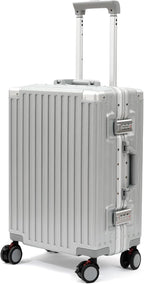 26 Inch Checked Luggage with Spinner Wheels, No Zipper Aluminum Frame Hard by VentureVault
