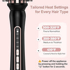 Farery Thermal Brush 5 Adjustable Temps, 1.5 Inch Hot Curling Brush for Big Bouncy Curls, Non-Blowing Heated Round Brush, Ceramic Curling Wand for Medium & Long Hair, Dual Voltage for Travel