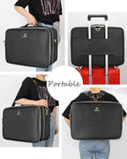Relavel Extra Large Makeup Case Travel Makeup Bag Professional Leather Artist Bag Portable Cosmetic Brush Holder Organizer Nail Organizer Box with Adjustable Dividers