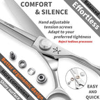 High-end Professional Extremely Very Sharp Barber Hair Cutting Scissors Hairdresser Shears For Hair 6.5 Inch Haircut Scissor Made Of Stainless Steel Alloy For Hairdressing Salon and Home Use