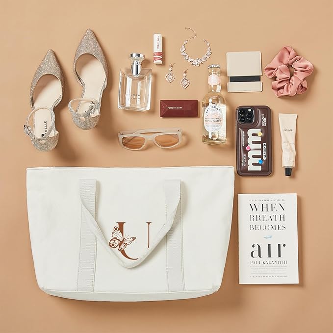 AW BRIDAL Monogram Canvas Tote Bag - Image 3