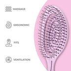 Ninabella Detangle Hair Brush for Women & Men - Does not Pull - Straightening Brushes for Straight & Curly Hair - Unique Spiral Detangling Hairbrush - Pink