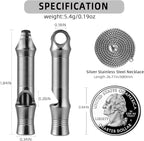 TISUR Titanium Emergency Whistle, EDC Safety Whistles Necklace Loud up to 120db - Image 2