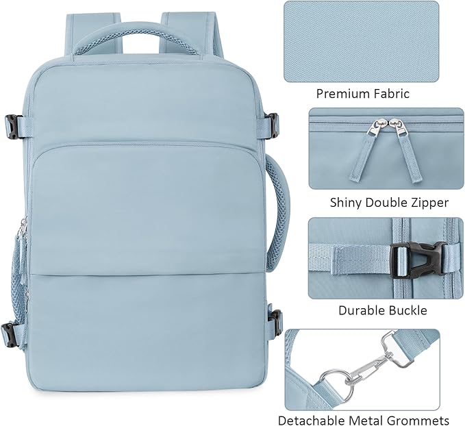 Travel Backpack for Women Men, Travel Laptop Backpack w/USB Charging Port - Image 5