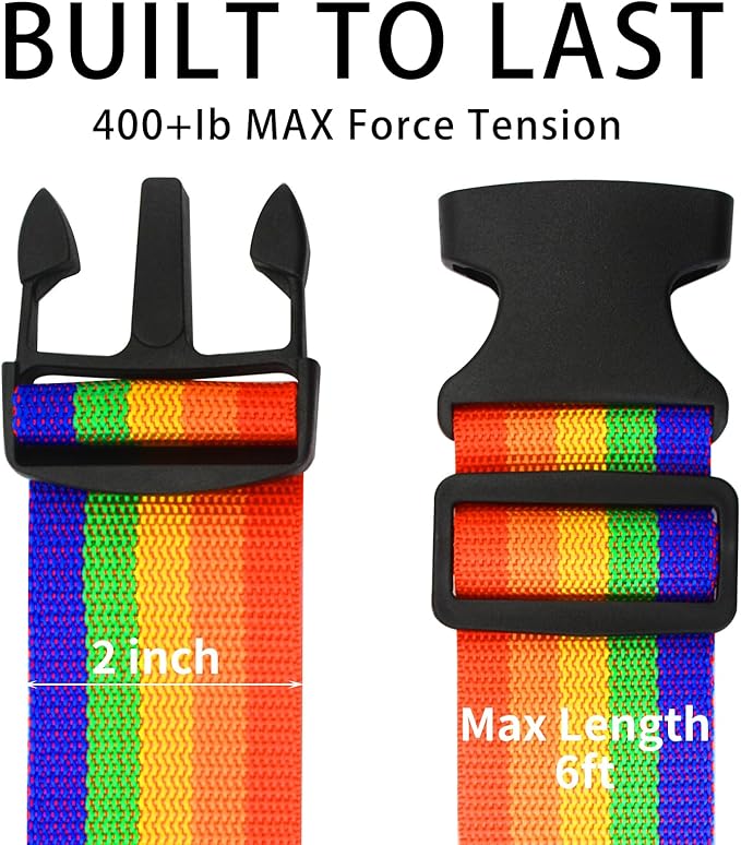 BILIONE 4 Pack Luggage Straps 79" Long Belts Keep Suitcase Secure While - Image 6