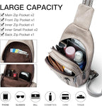 7L Sling Bag for Women Men Leather Small Sling Backpack Daypack Anti Theft - Image 3