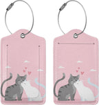 2PC Cats in Love Pattern Luggage Tag - Image 3