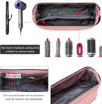 Hair Tools Travel Bag for Shark Flexstyle Dyson, Quilted Case Organizer Bag, Gift for Women Hair Accessories Storage Bag, Travel Hairdryer Portable Bag for Women, Pink