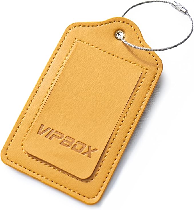 Luggage Tag Faux Leather Premium Travel Suitcase Tags by VIPBOX
