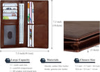 VISOUL Mens Checkbook Leather Wallets Long Bifold Wallets - Image 3