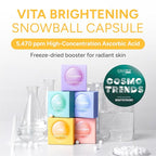 Vita Melting Snowball Capsule (8ea) – 5,470ppm Vitamin C (Ascorbic Acid) with Collagen & Hyaluronic Acid – Daily Tone-Refining & Glow-Boosting Freeze-Dried Capsule for Radiant Skin