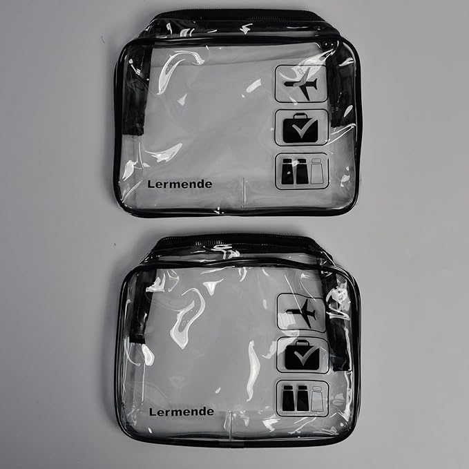 Lermende 2pcs Clear Toiletry Bag TSA Approved Travel Bag, Carry On - Image 7
