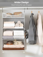 StorageWorks Hanging Closet Organizer, 3-Shelf Hanging Closet Shelves - Image 6