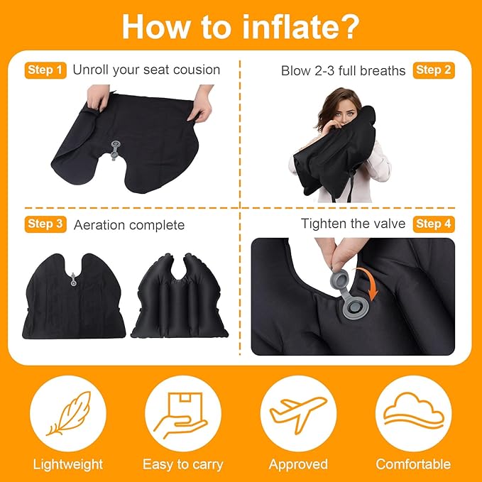 DAWNTREES 2 Pack Inflatable Seat Cushion, Lightweight, Waterproof, Suitable - Image 3