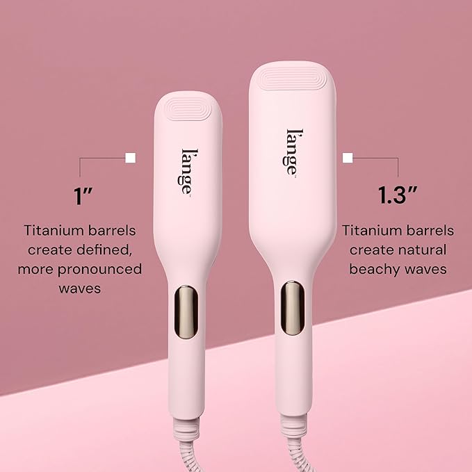L'ANGE HAIR SculptWaver Titanium Deep Wave | Hair Crimper for Effortless Beach Waves | 3 Barrel Hair Waver with Adjustable Heat | Dual Voltage & Smart Timer | Styling Tools & Appliances, Blush - Small