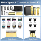 Hair Clippers for Men Professional, Cordless Beard Trimmer, 3 in 1 Clippers and Trimmers and Electric Razor Shaver Set with Bag, Mens Hair Clippers for Hair Cutting, Family, Barber