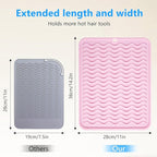Quccefods Heat Resistant Mat Oversize Curling Iron Mat Silicone Hot Hair Tools Mat for Hair Straightener,Flat Irons,Hair Styling Tools Countertop protection Portable Travel Mat 14.2" x 11"